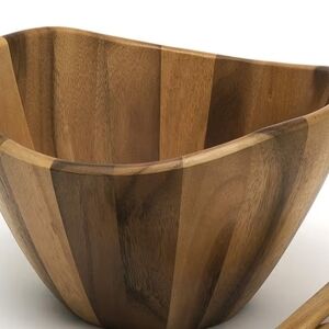 Natural Acacia Wood Serving Bowl